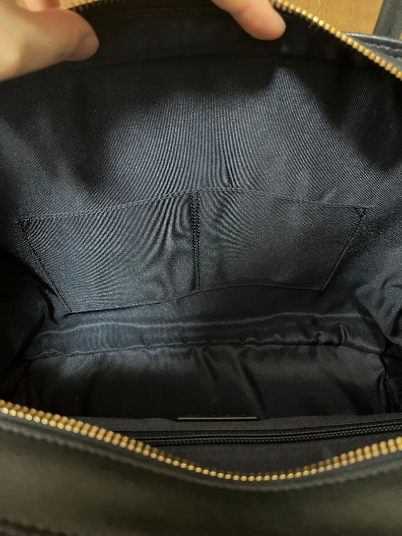 サザビー SAZABY レザー ラージサイズ トートバッグ ネイビー