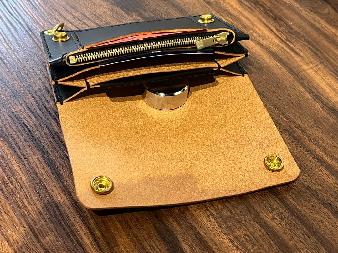 トラッカーウォレット　茶芯　栃木レザー 001