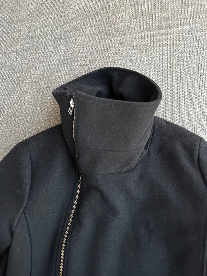 ジャケット・アウター high neck diagonal zip wool jacket