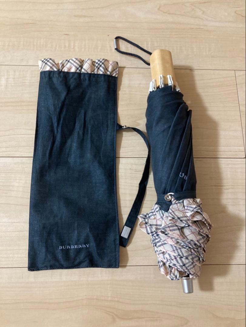 BURBERRY 折りたたみ日傘 ダークグレー AURORA 日傘