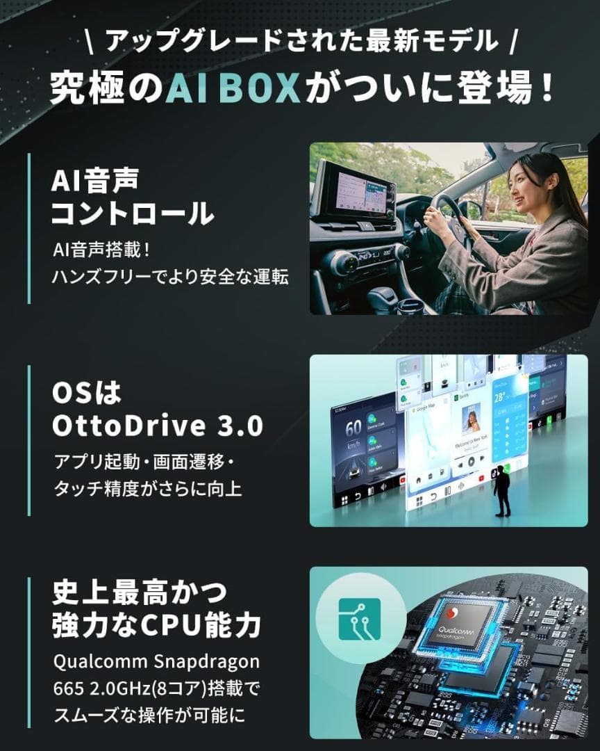 新品 Ottocast P3 PRO AI音声制御 CarPlay AIボックス