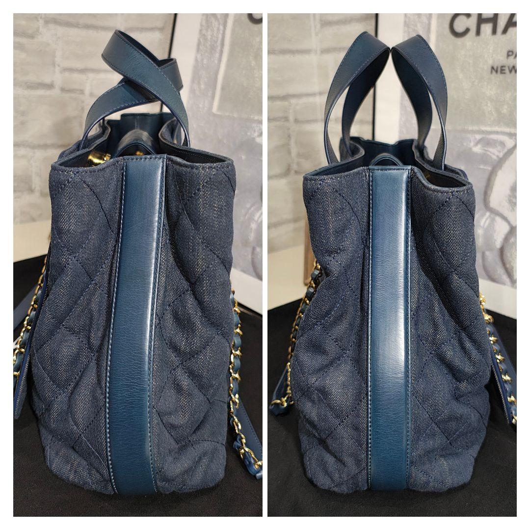 シャネル マトラッセ デニム チェーン ショルダー バッグ 超美品 【鑑定済】