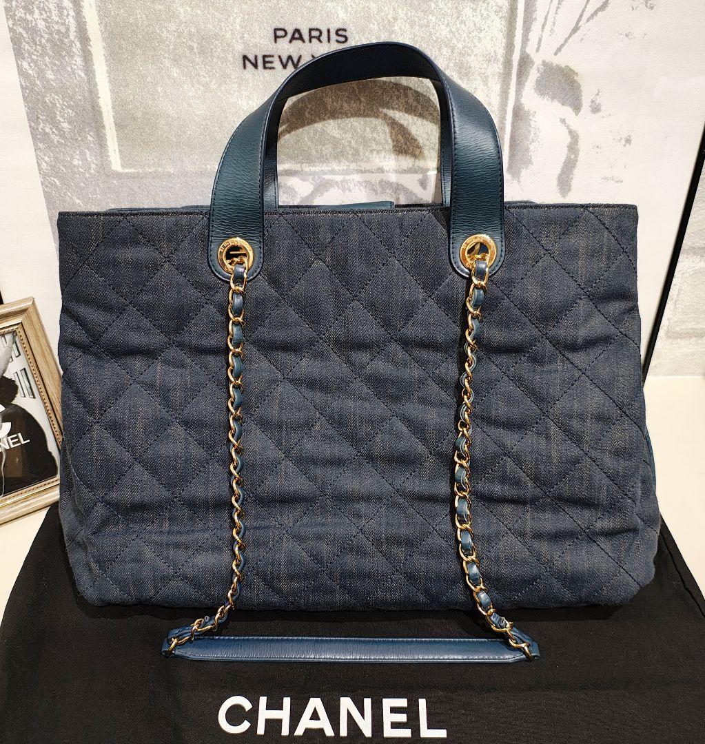 シャネル マトラッセ デニム チェーン ショルダー バッグ 超美品 【鑑定済】