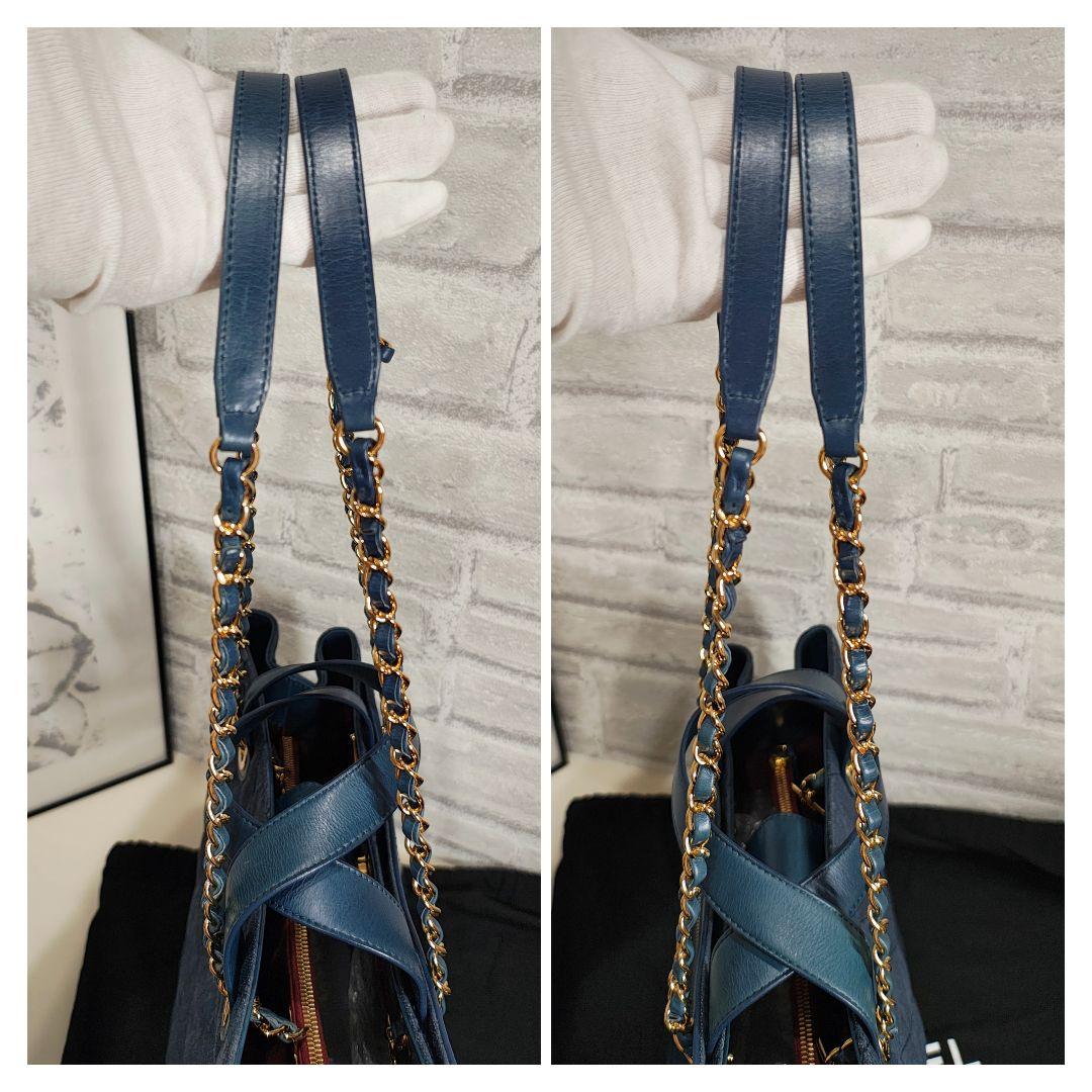 シャネル マトラッセ デニム チェーン ショルダー バッグ 超美品 【鑑定済】