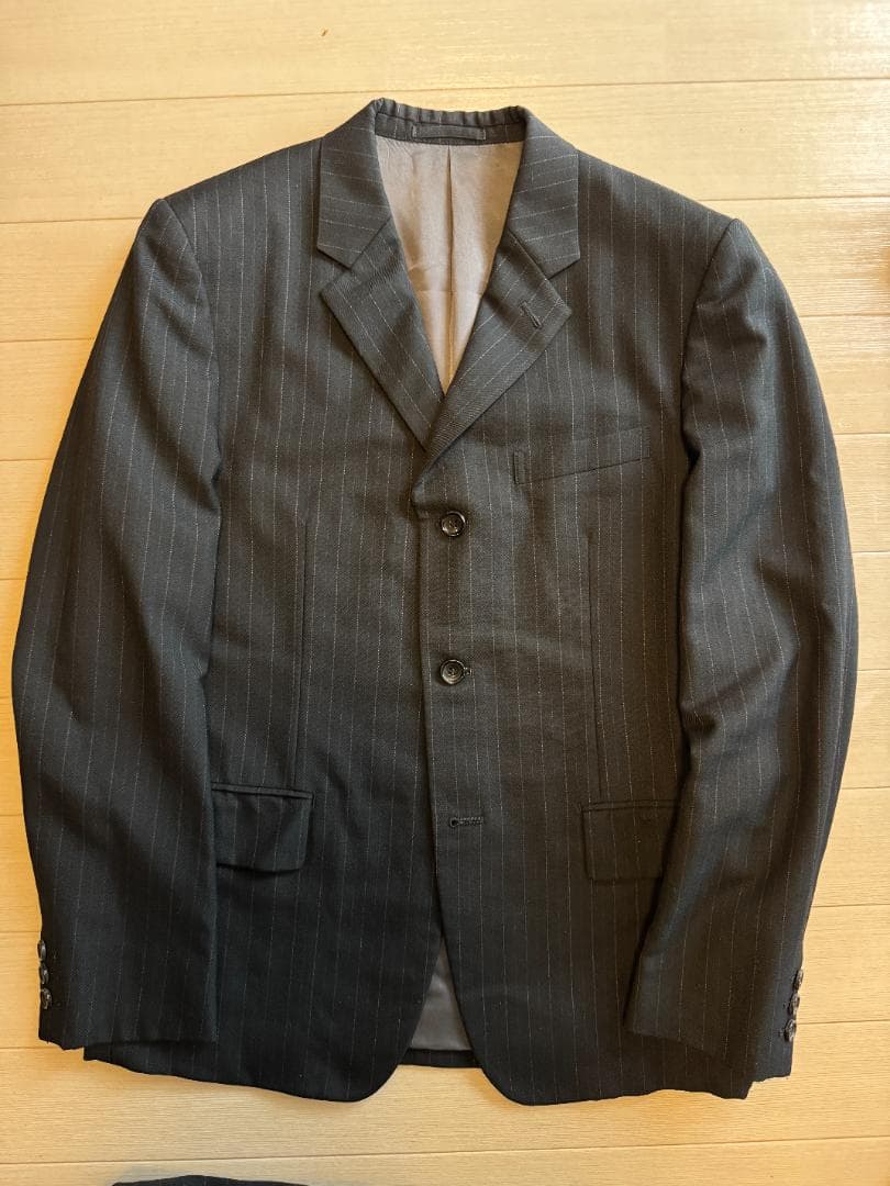 Sサイズ コムデギャルソン オム ウール スーツ セットアップ ストライプ