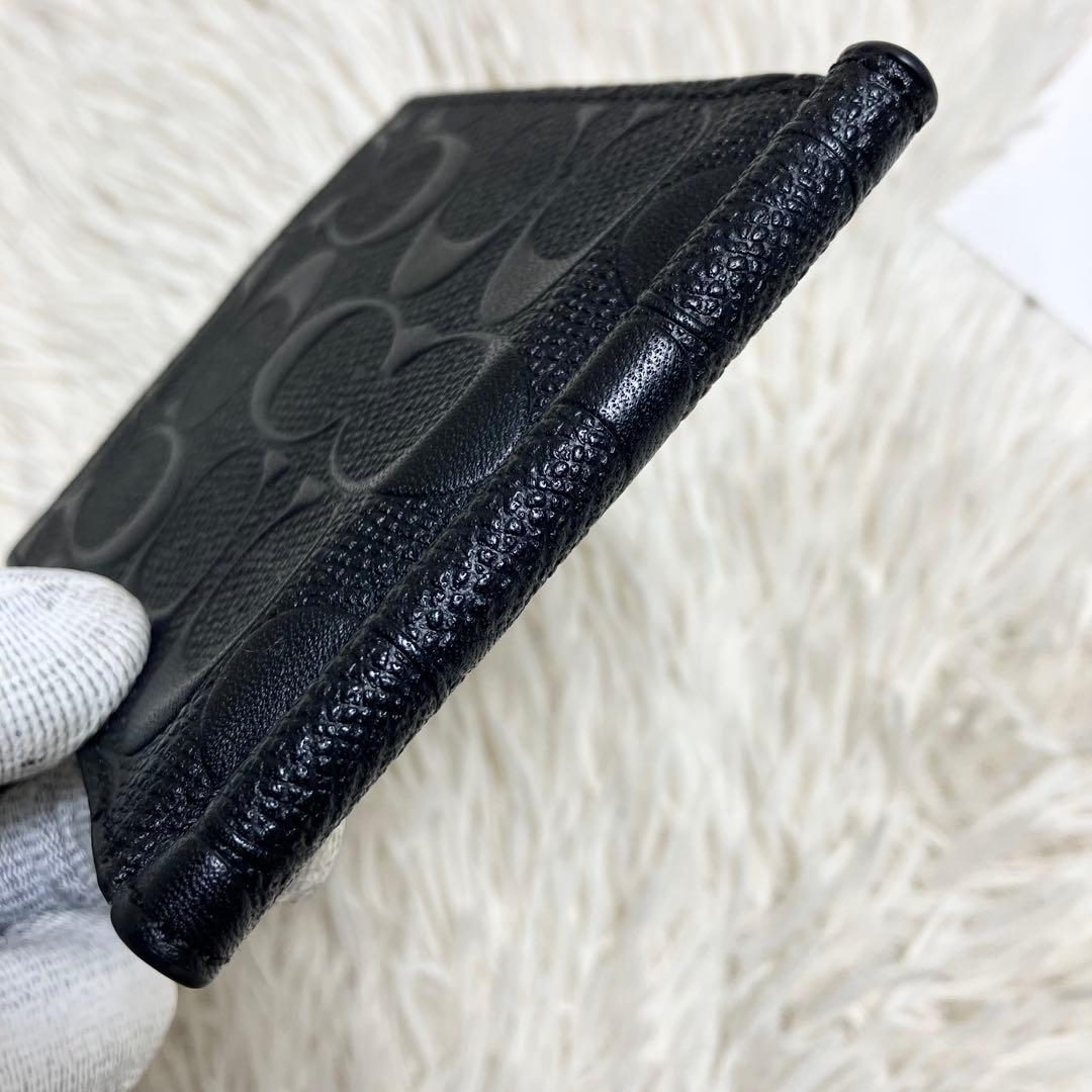 【極美品】 COACH マネークリップ シグネチャー エンボス