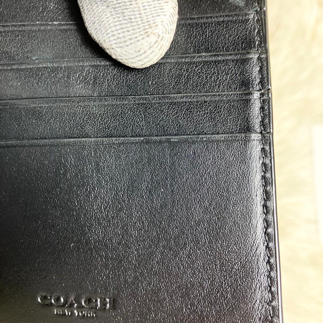 【極美品】 COACH マネークリップ シグネチャー エンボス