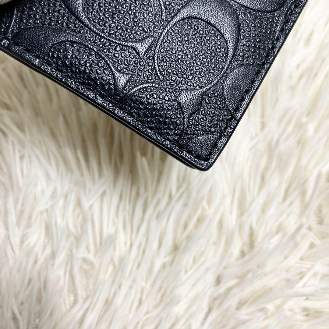 【極美品】 COACH マネークリップ シグネチャー エンボス