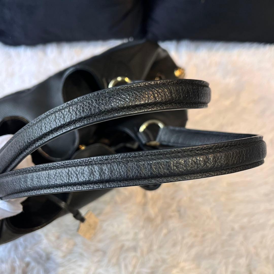 coach 黒　イーディー　ホースキャリッジ　レザー　トートバッグ