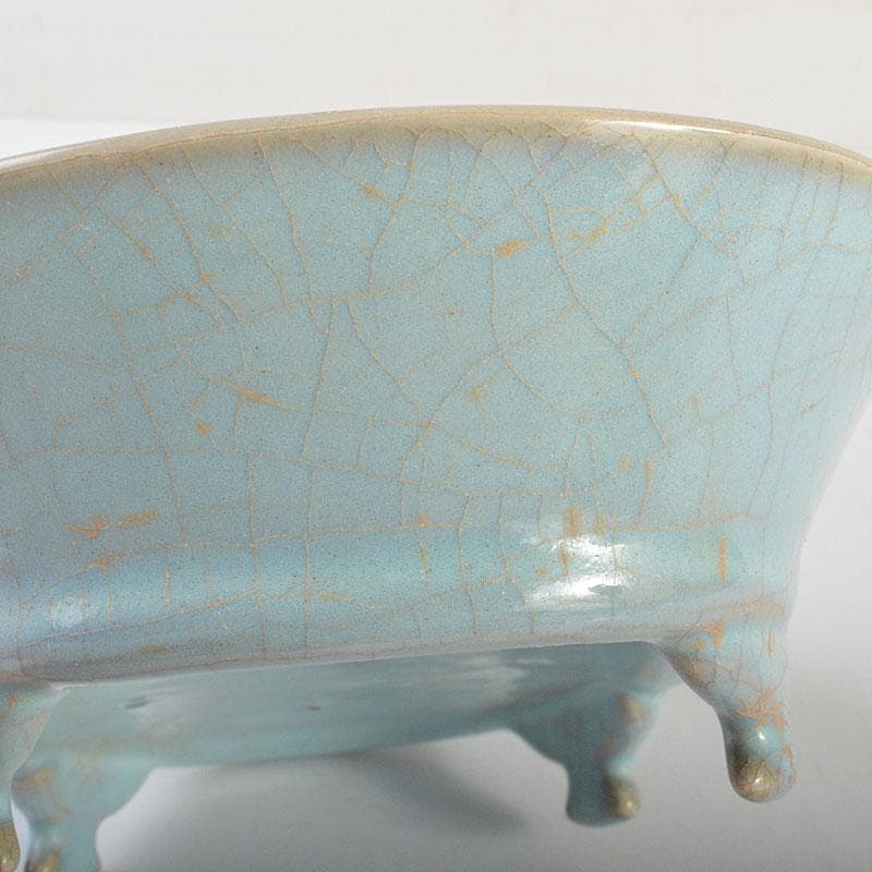 大発　中国　汝窯　天青釉　青磁　水盤　筆洗　水仙盆　C 6728E