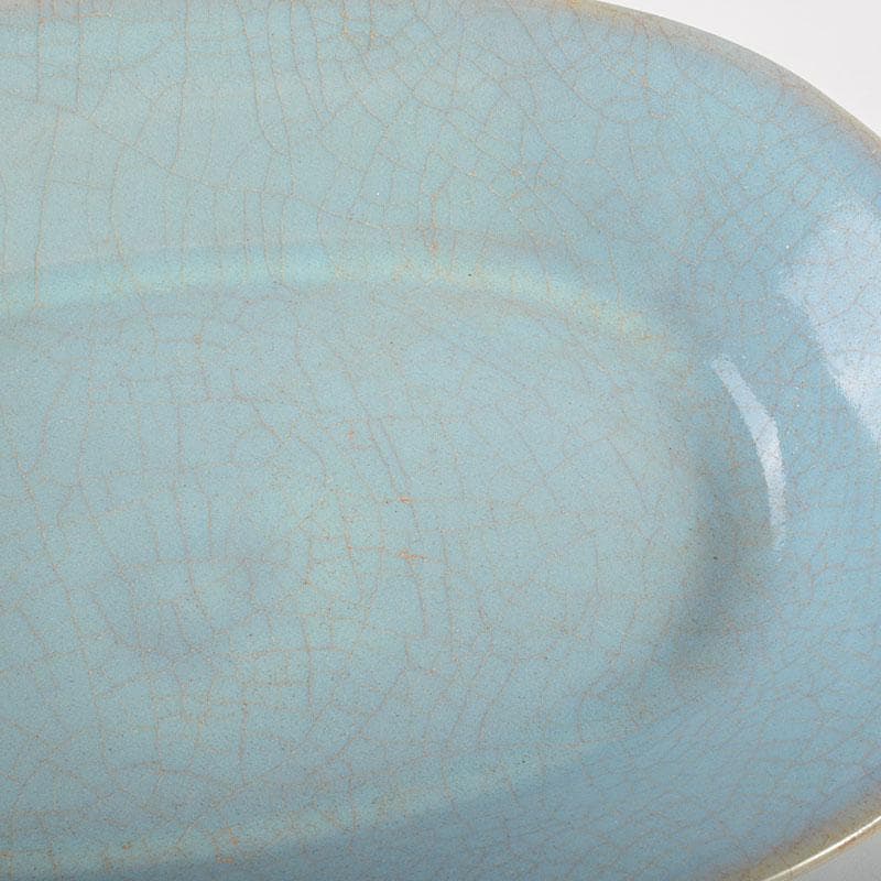 大発　中国　汝窯　天青釉　青磁　水盤　筆洗　水仙盆　C 6728E