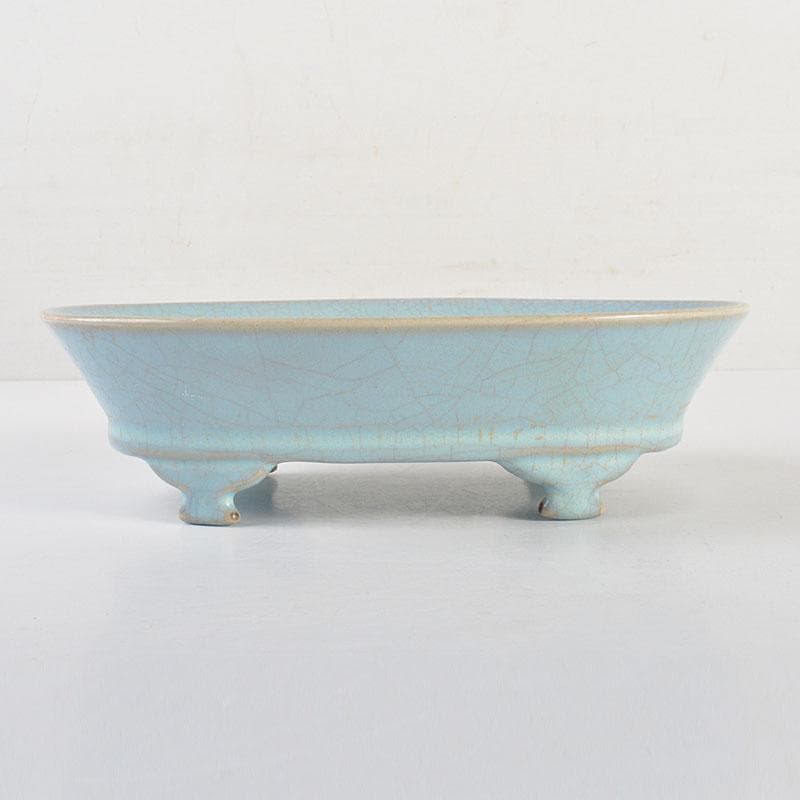 大発　中国　汝窯　天青釉　青磁　水盤　筆洗　水仙盆　C 6728E