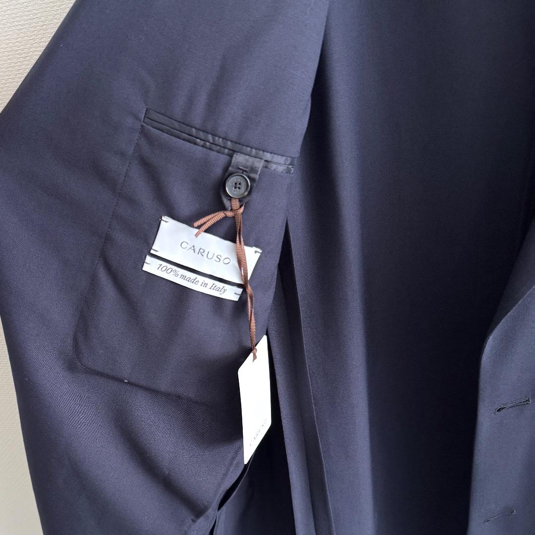新品 caruso ZERO テーラードジャケット 紺ブレ 金ボタン 52