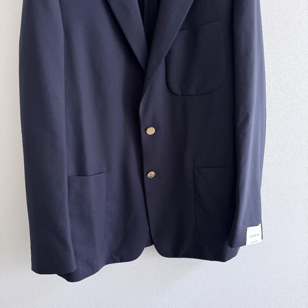 新品 caruso ZERO テーラードジャケット 紺ブレ 金ボタン 52