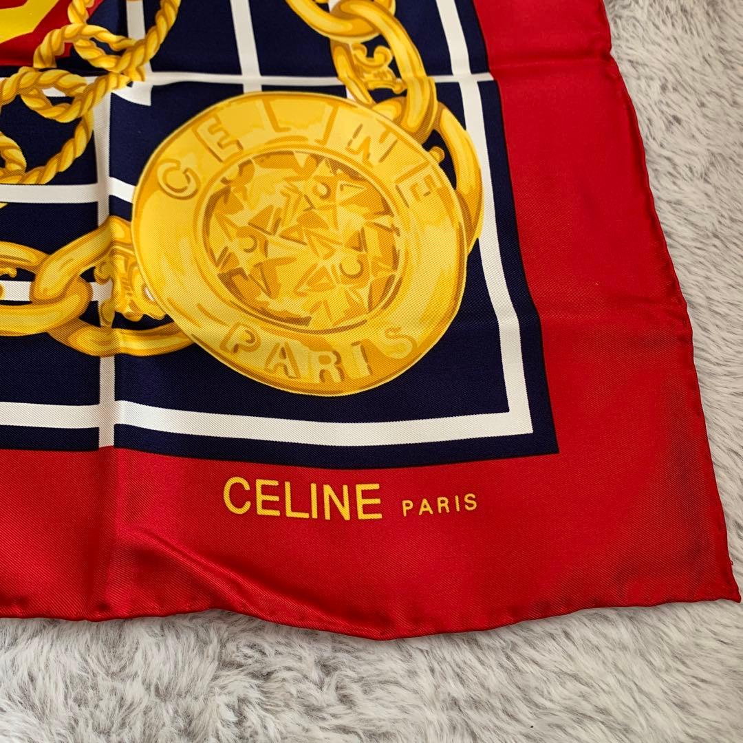 CELINE PARIS 海のデザイン スカーフ