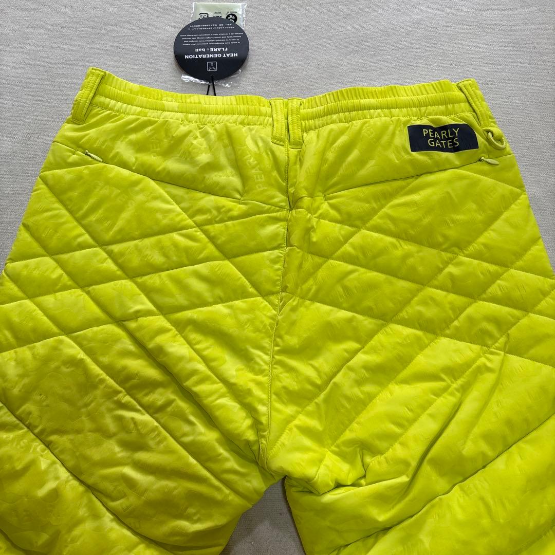 未使用品 サイズ5 PEARLY GATES 蛍光イエロー中綿ダウンパンツ