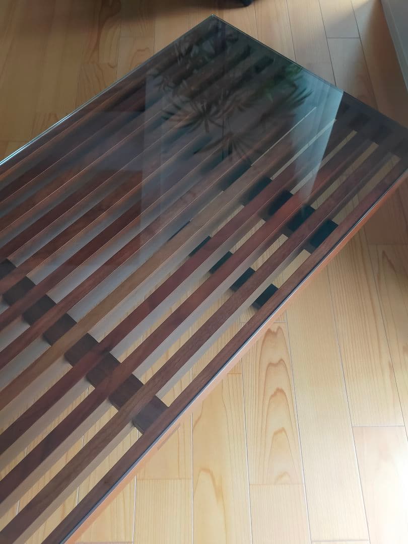 【美品】ローテーブル ガラス天板 スクエア