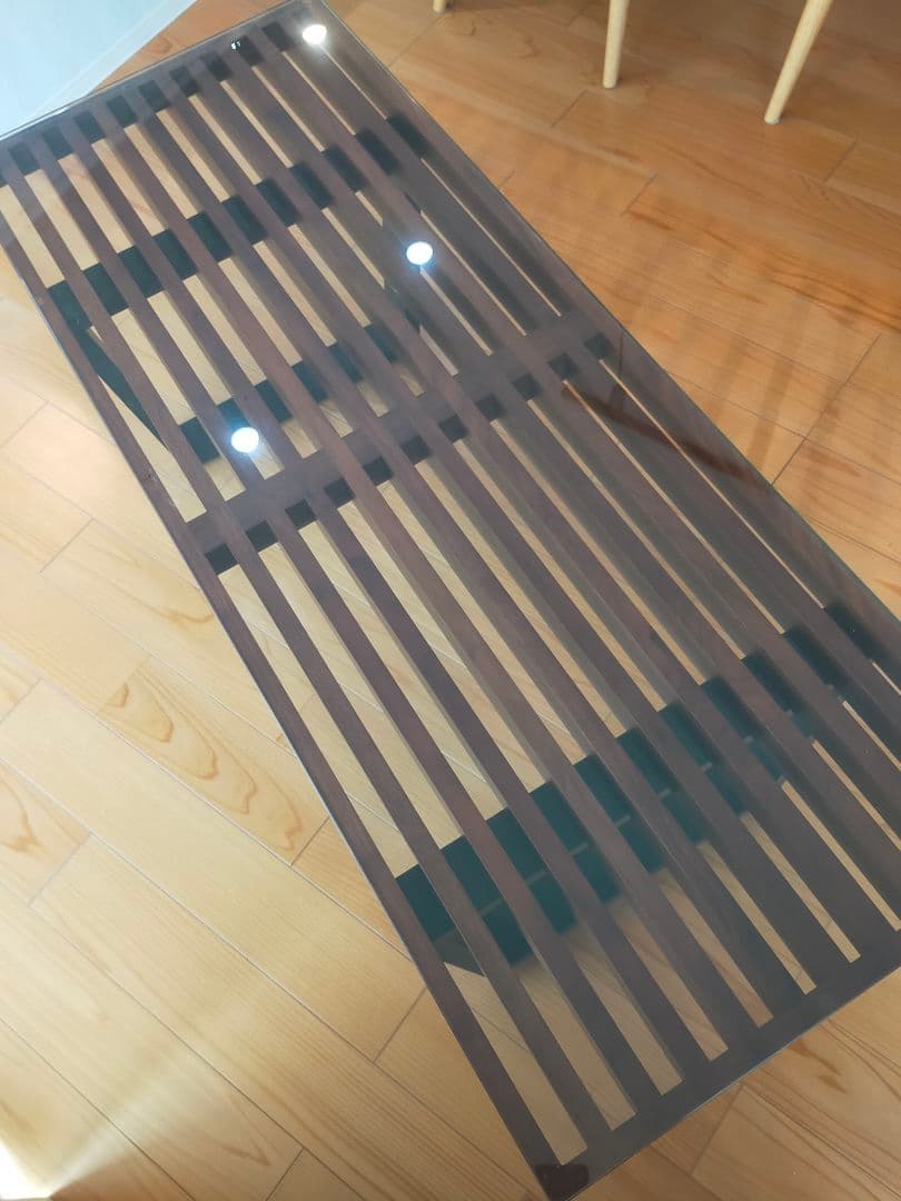 【美品】ローテーブル ガラス天板 スクエア