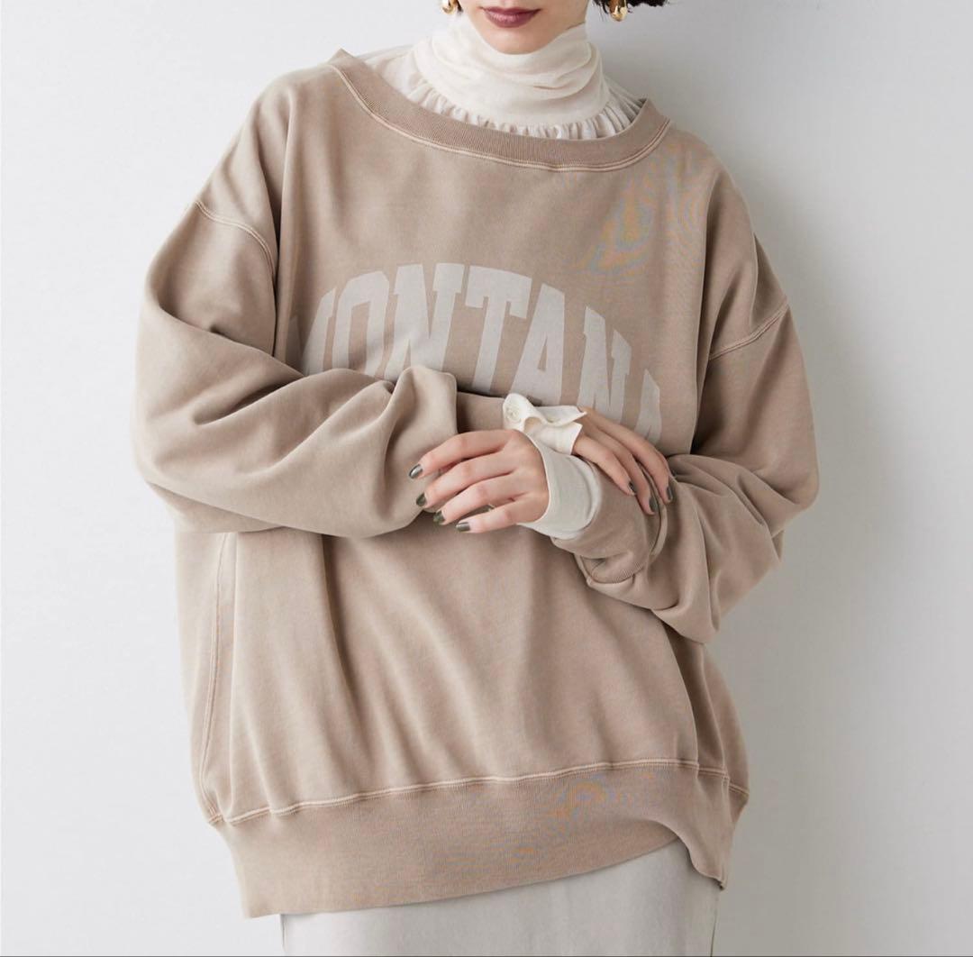 Whim Gazette ピグメントロゴウラケプルオーバー