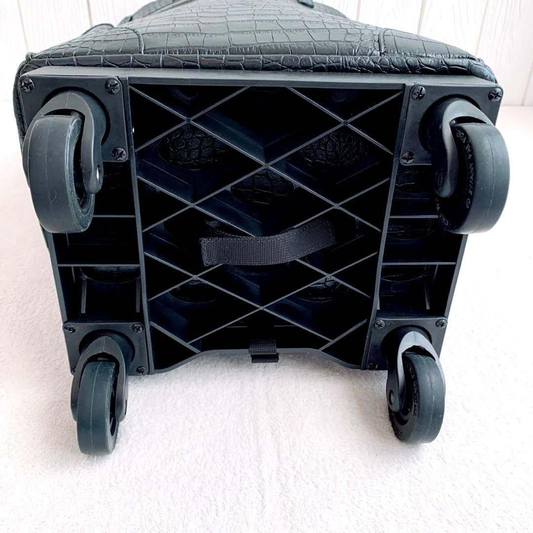 極美品【SWANY スワニー】クロコ型押し トート キャリーバッグ Lサイズ