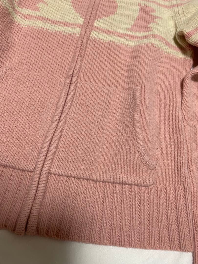 トップス JUICY COUTURE PINK KNIT HOODIE JACKET