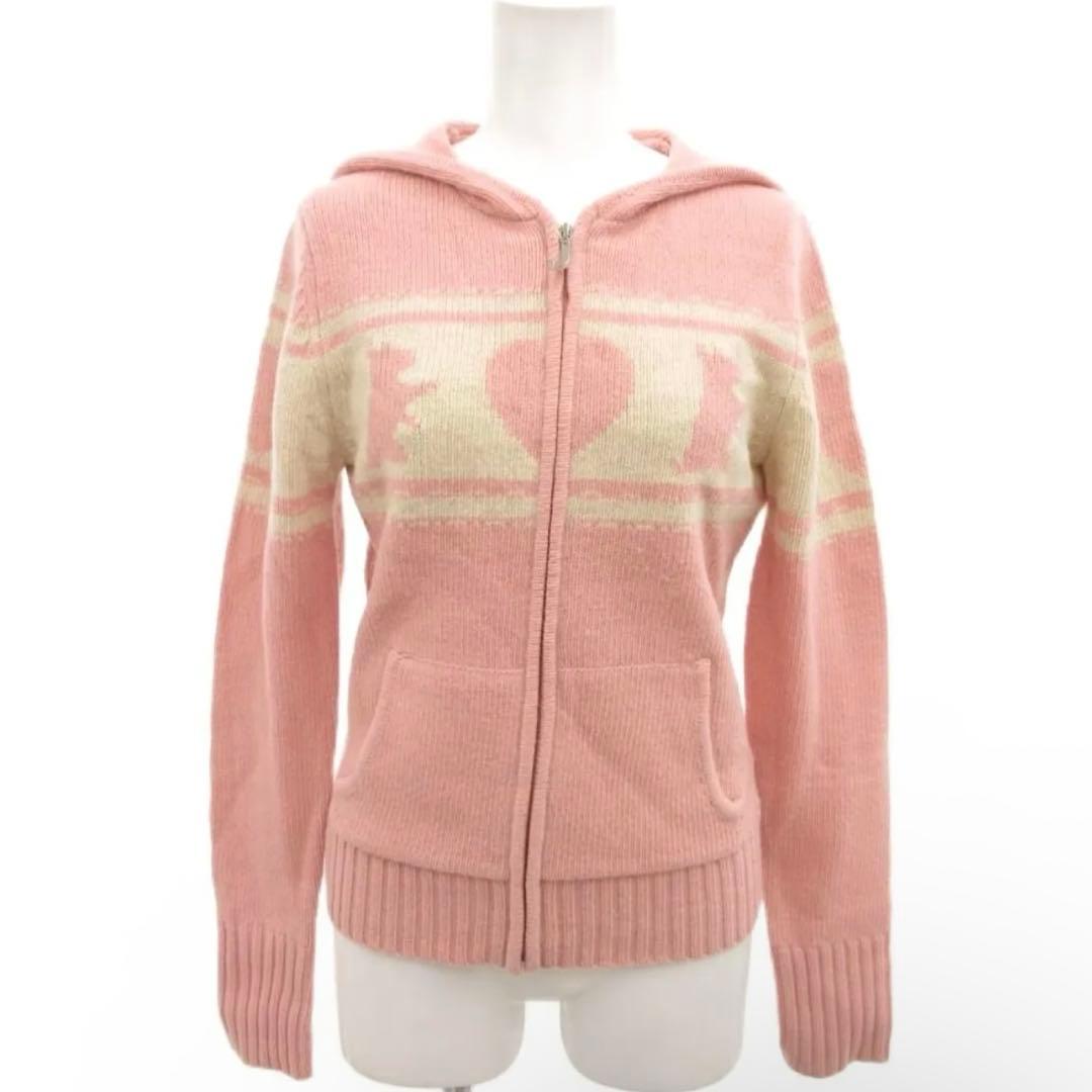 トップス JUICY COUTURE PINK KNIT HOODIE JACKET