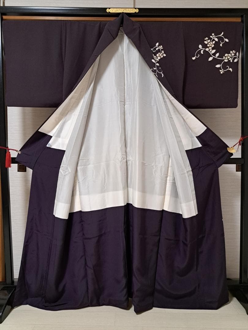 144 唐花模様 訪問着　特選　上質生地　プラスサイズ 頭重