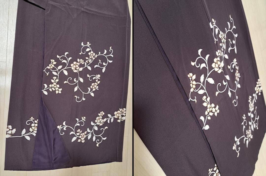 144 唐花模様 訪問着　特選　上質生地　プラスサイズ 頭重