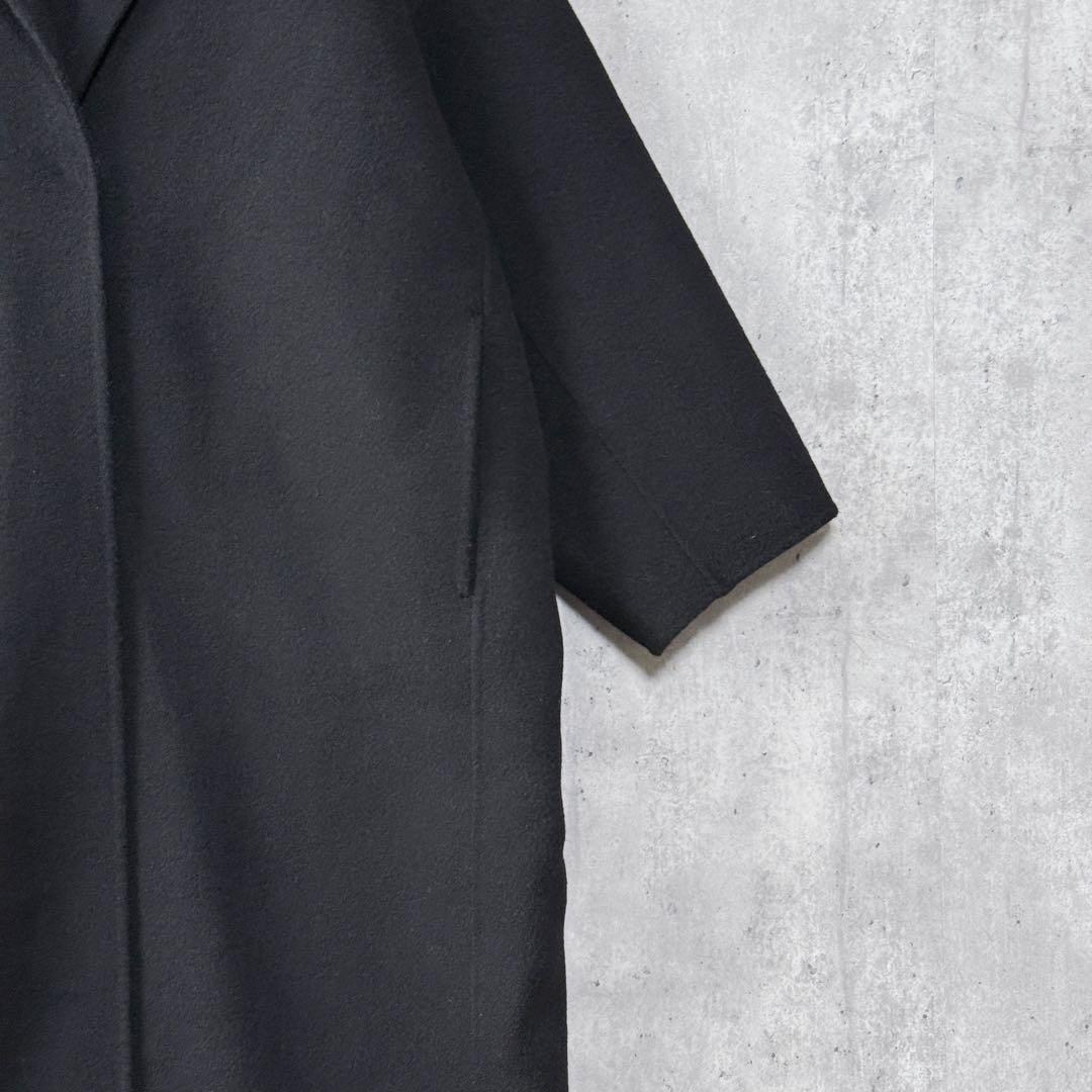 エバーネイビー evernavy リバーロングコクーンコート ブラック M