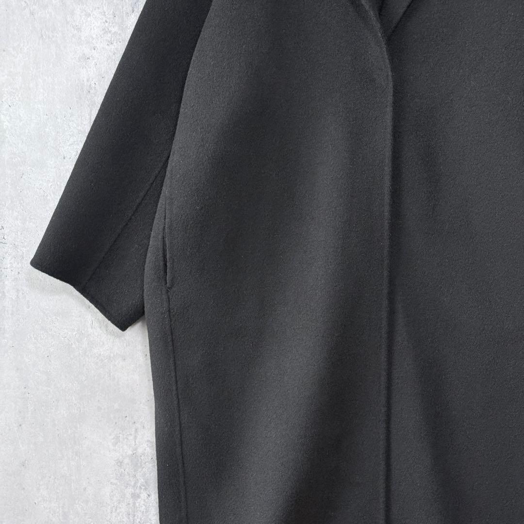 エバーネイビー evernavy リバーロングコクーンコート ブラック M