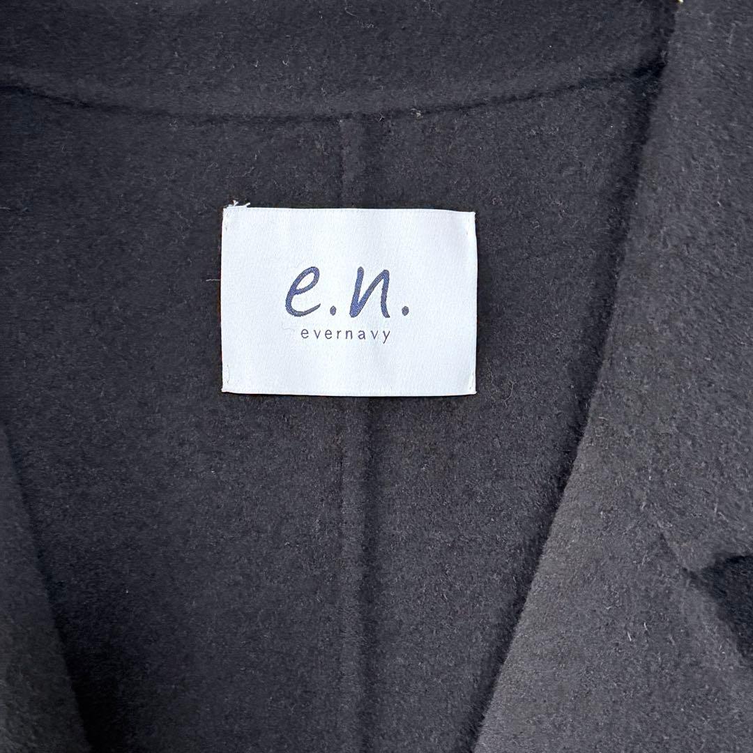エバーネイビー evernavy リバーロングコクーンコート ブラック M