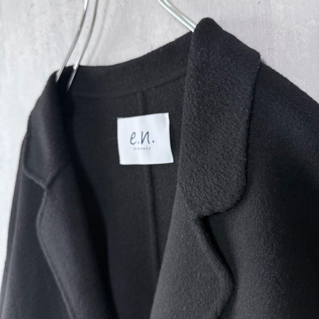 エバーネイビー evernavy リバーロングコクーンコート ブラック M