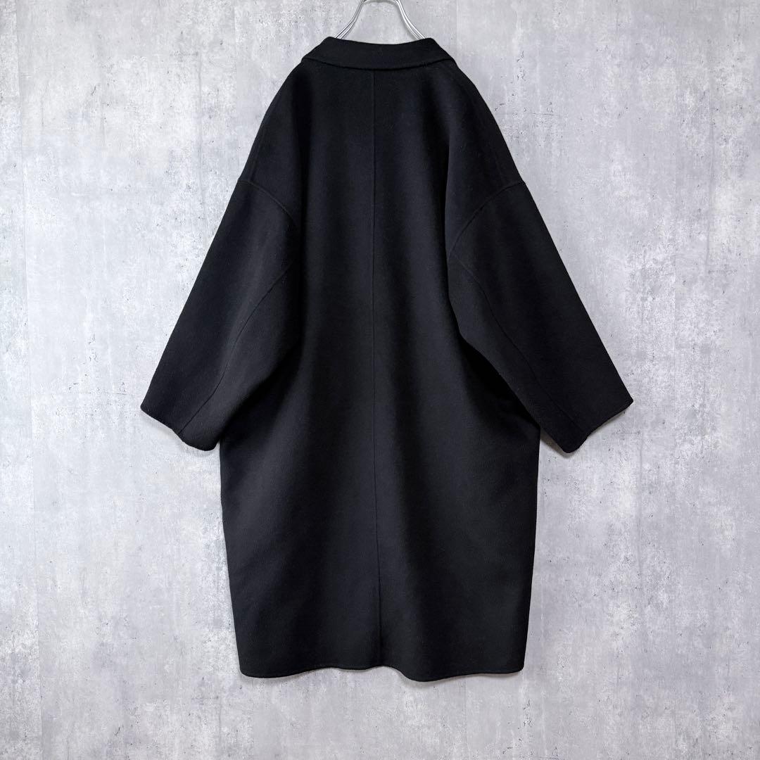 エバーネイビー evernavy リバーロングコクーンコート ブラック M