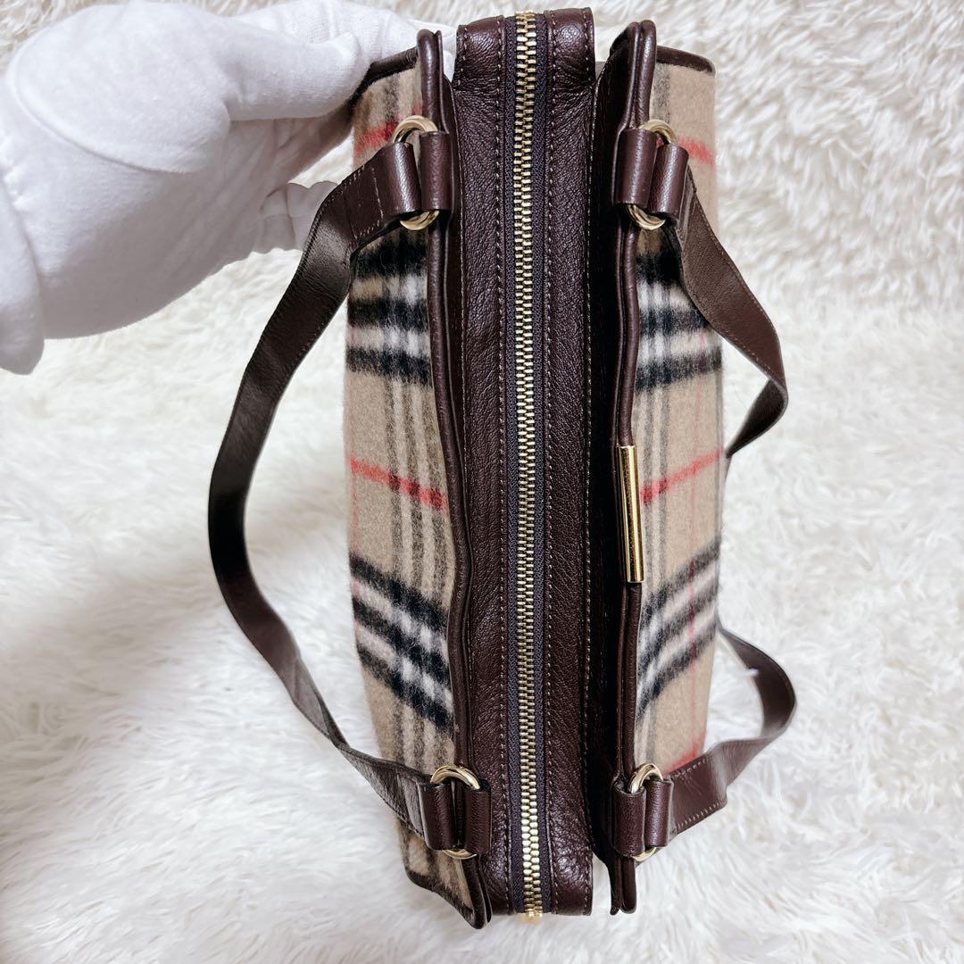 【超希少】Burberry カシミヤ ノバチェック柄 ショルダーバッグ