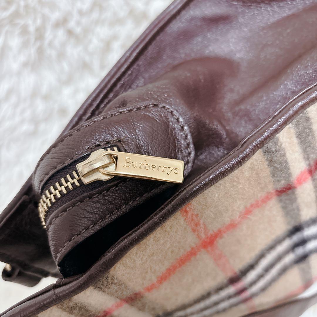 【超希少】Burberry カシミヤ ノバチェック柄 ショルダーバッグ