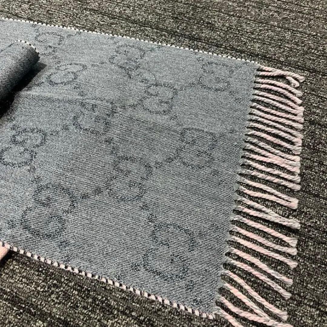 【専用】GUCCI GGパターン バイカラーマフラー ピンク/グレー