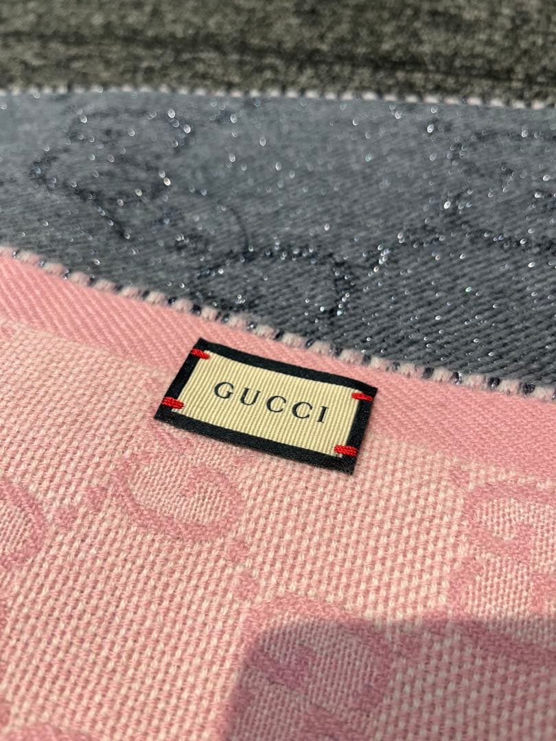 【専用】GUCCI GGパターン バイカラーマフラー ピンク/グレー