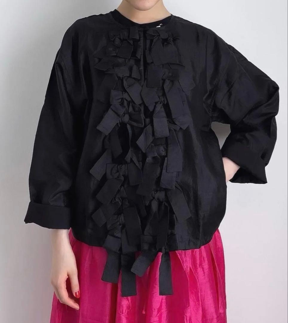 【新品タグ付き】今期完売 BUNON ブノン シルク リボンライトジャケット