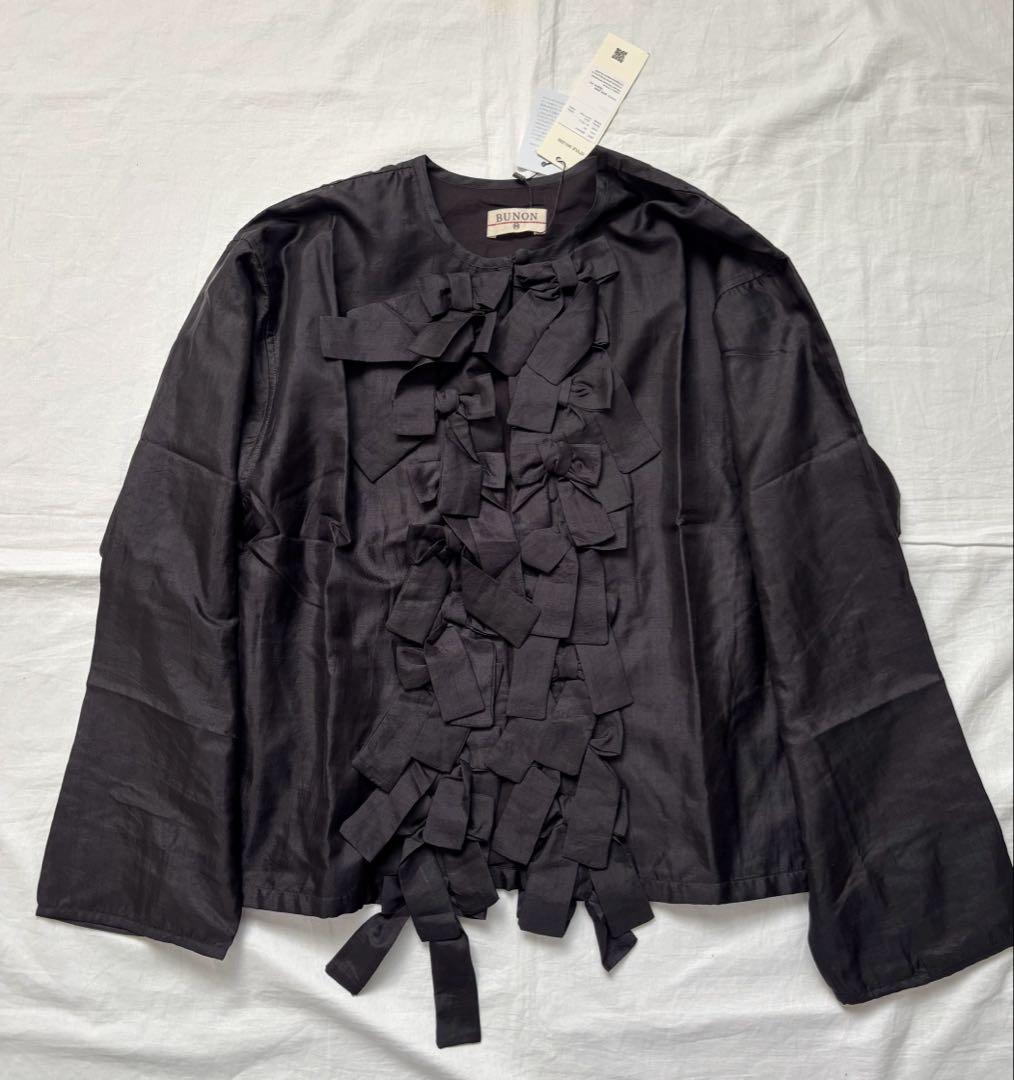 【新品タグ付き】今期完売 BUNON ブノン シルク リボンライトジャケット