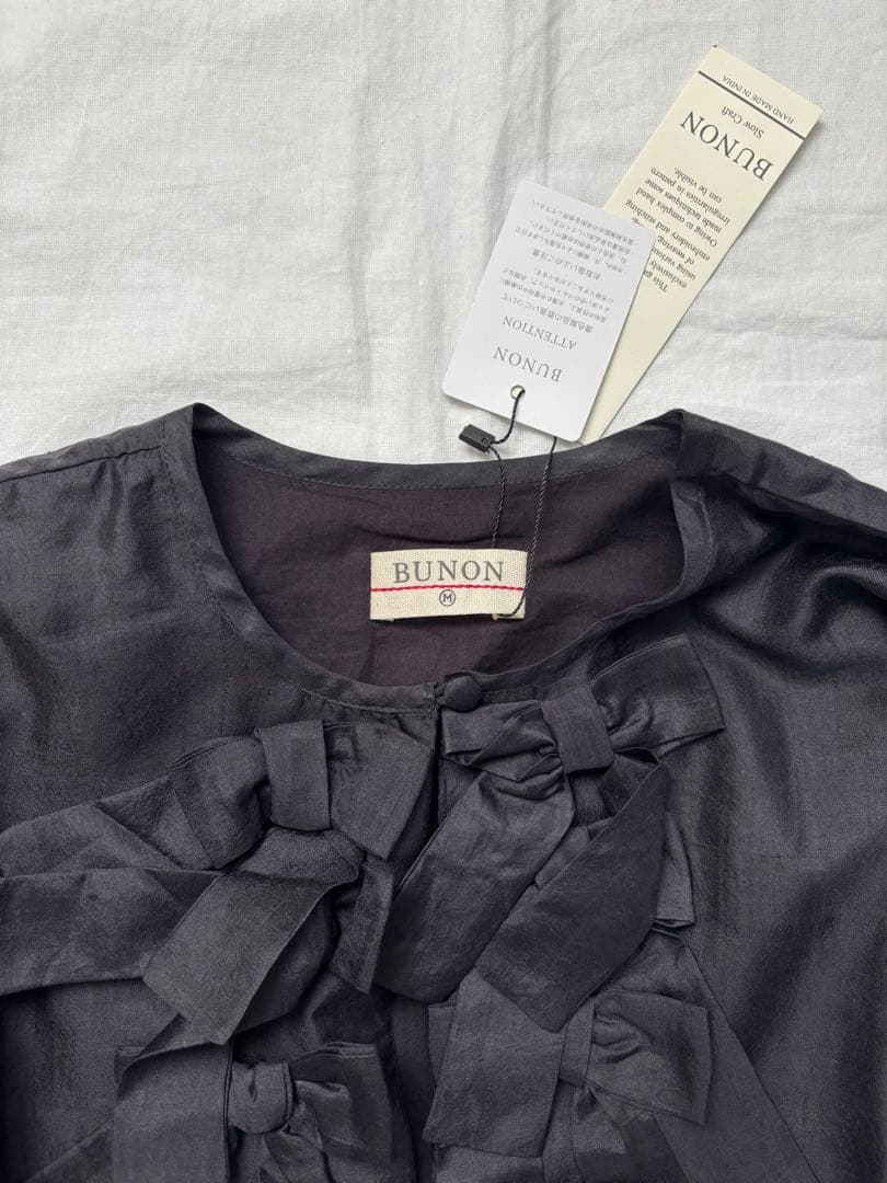 【新品タグ付き】今期完売 BUNON ブノン シルク リボンライトジャケット