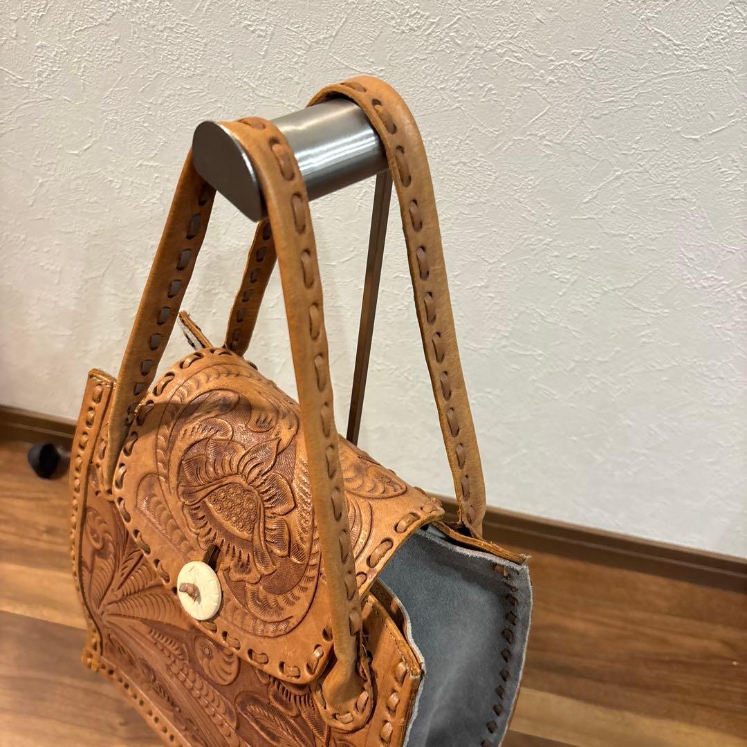 【美品】カービングトライブス レザー 本革製 トートバッグ 台形 グレース