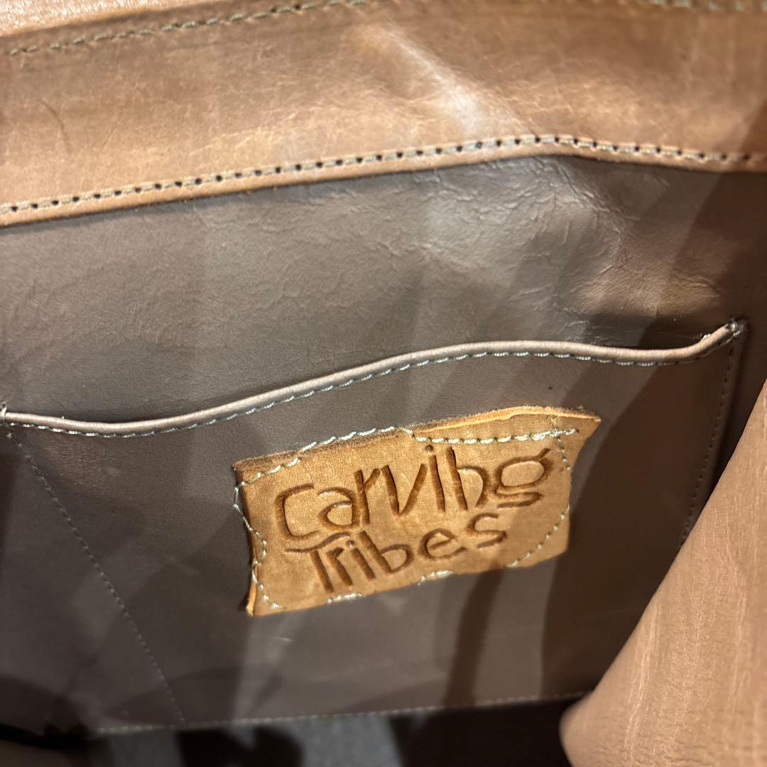 【美品】カービングトライブス レザー 本革製 トートバッグ 台形 グレース