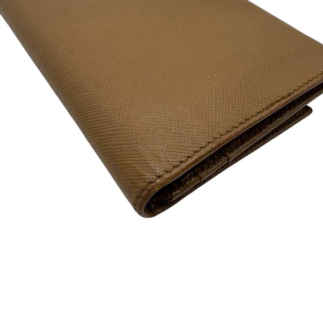 未使用品級✨PRADA 長財布 サフィアーノ ブラウン キャメル