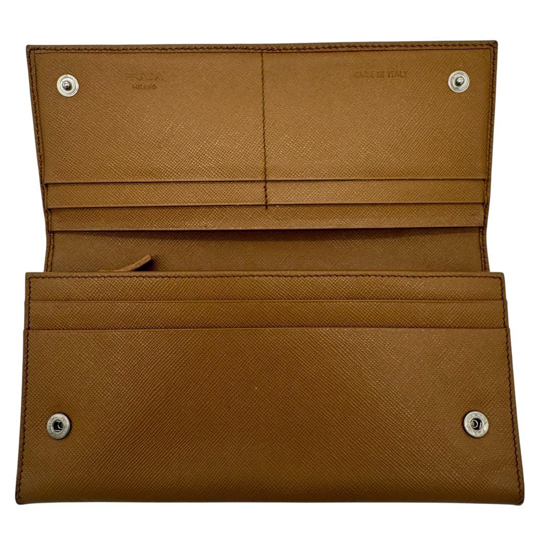 未使用品級✨PRADA 長財布 サフィアーノ ブラウン キャメル