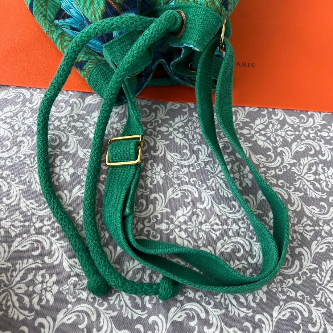 HERMES エルメス　 ボタニカル　巾着　バッグ　ショルダー　リゾート　花柄