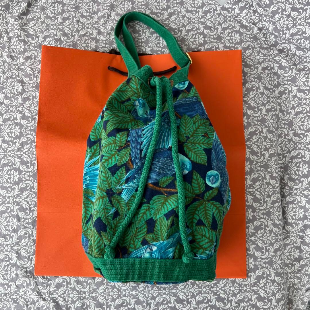 HERMES エルメス　 ボタニカル　巾着　バッグ　ショルダー　リゾート　花柄