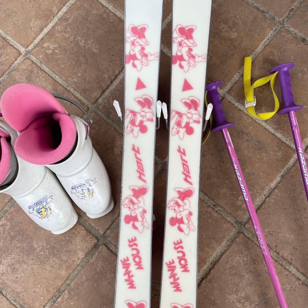 子どもスキー　3点セット 板100cm ブーツ20cm ストック75cm