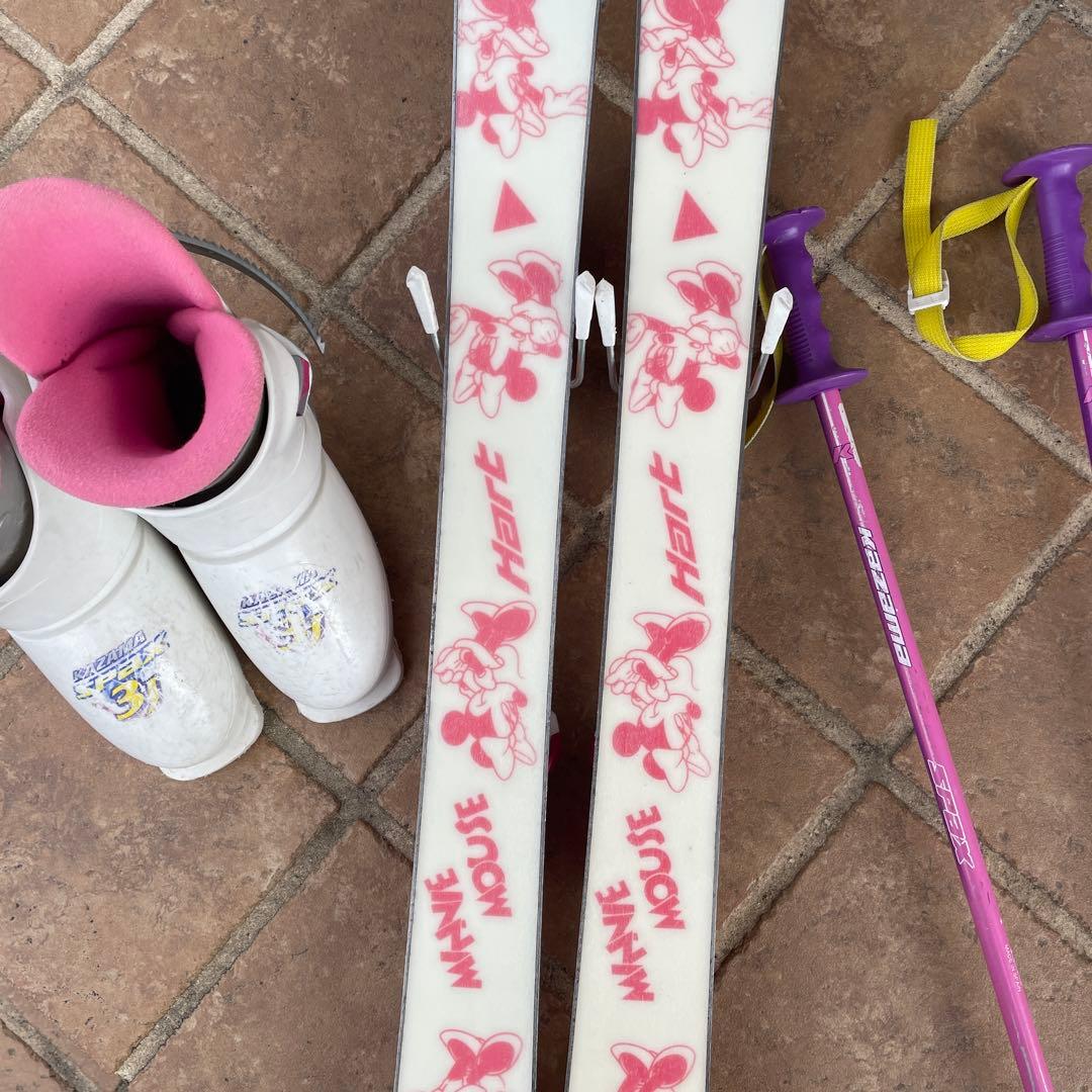 子どもスキー　3点セット 板100cm ブーツ20cm ストック75cm