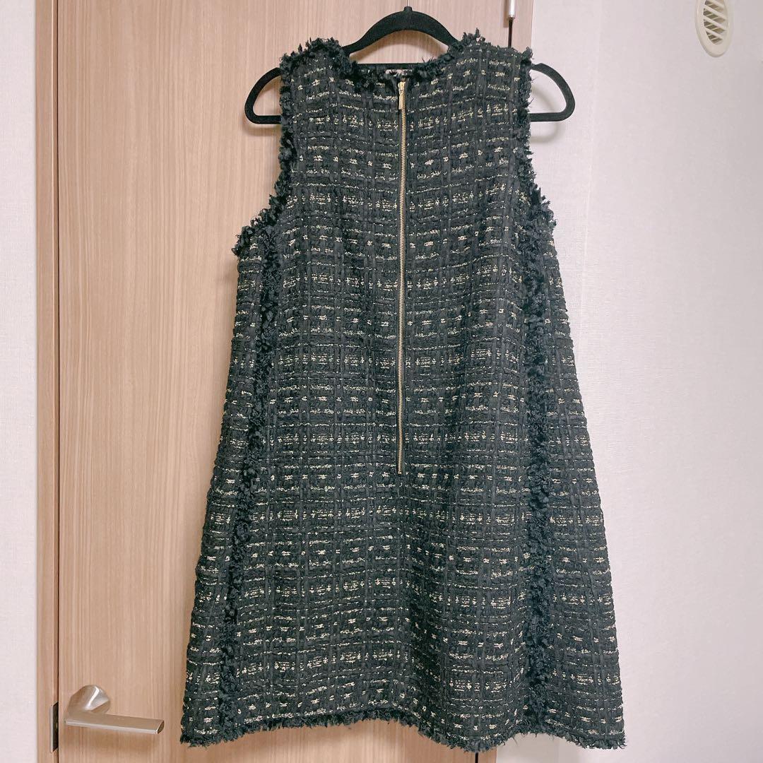 【美品】obli ツイードジャンパーワンピース