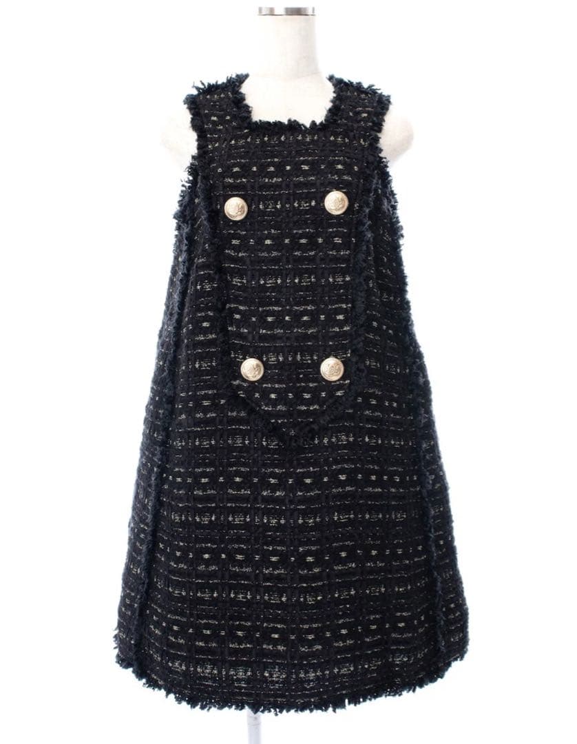 【美品】obli ツイードジャンパーワンピース